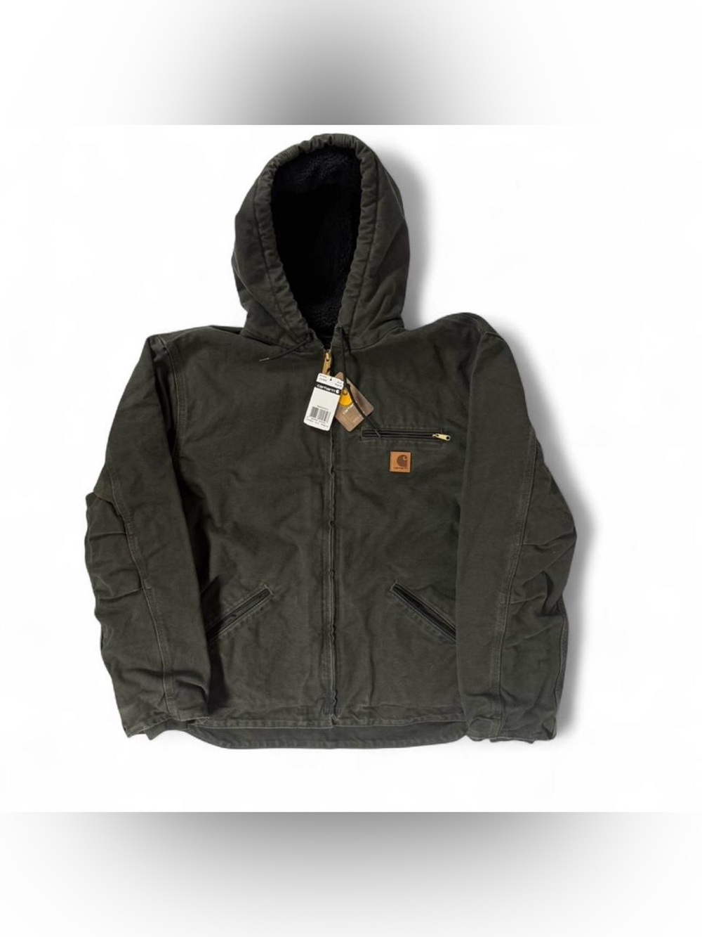 NWT Vintage Style Carhartt Sherpa Lined J141-MOS Green Jacket Workwear Rare XL